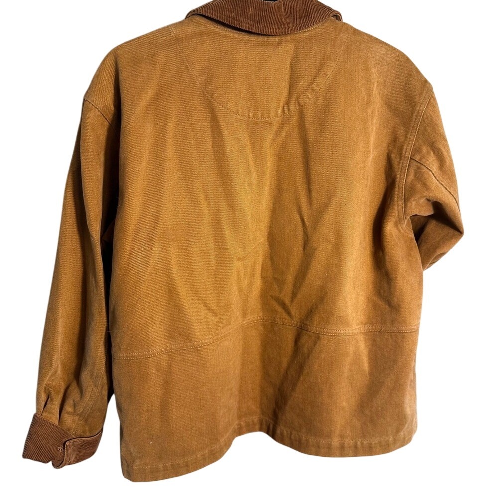 Vintage Jones New York Sport Brown Cotton Chore Jacket Corduroy Collar Women M - Picture 2 of 10